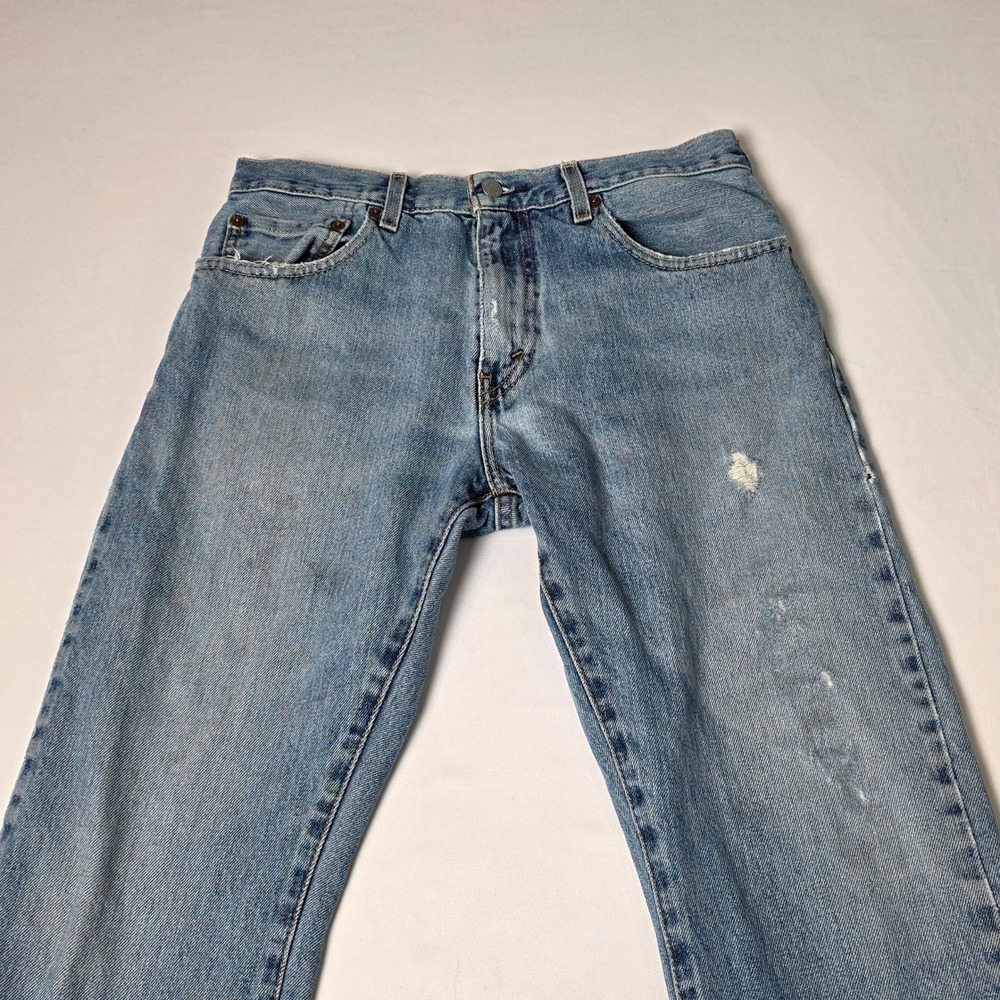 Levi's 501 Original Fit Jeans Mens 31x29 Light Wash Distressed Ripped